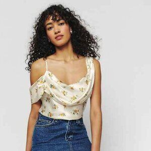 Reformation Ronda Silk Top